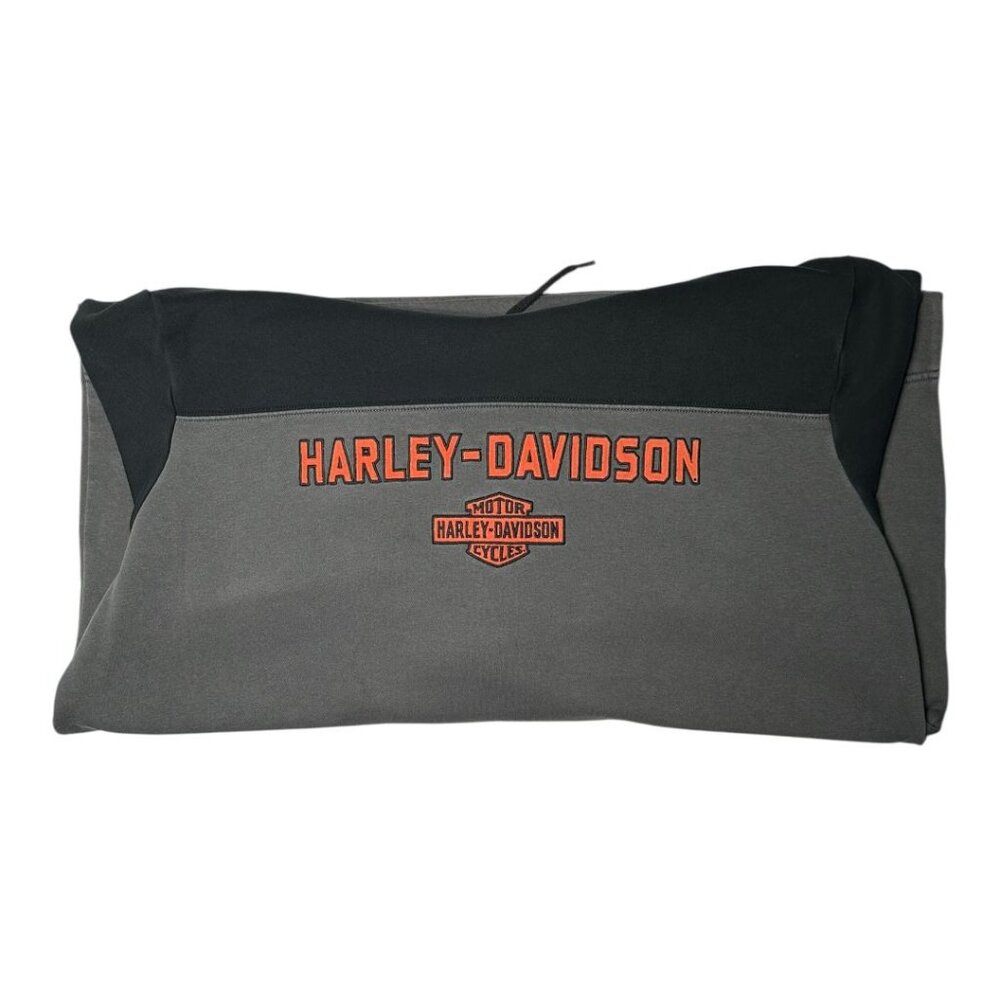 Harley Davidson Hoodie Mens XL Gray Logo Graphic Pullover Motorcycle Sweatshirt - Picture 2 of 4